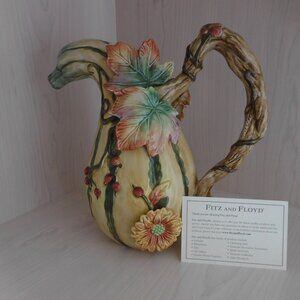 Fitz & Floyd Classics Harvest Heritage Fall Gourd Pitcher ~ Thanksgiving Retired